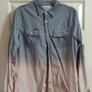 Guess blue-pink ombre button down shirt